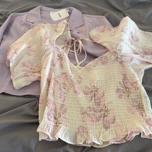 Bundle of 2 tops- Elodie and H&M. Lavender Colors.